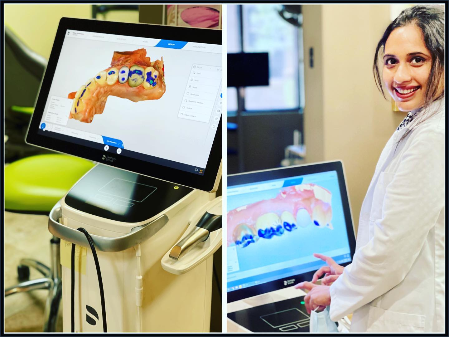 Dentist designing a same-day CEREC crown on the Dentsply Sirona CEREC software — Natural Smiles Dentistry, Chandler